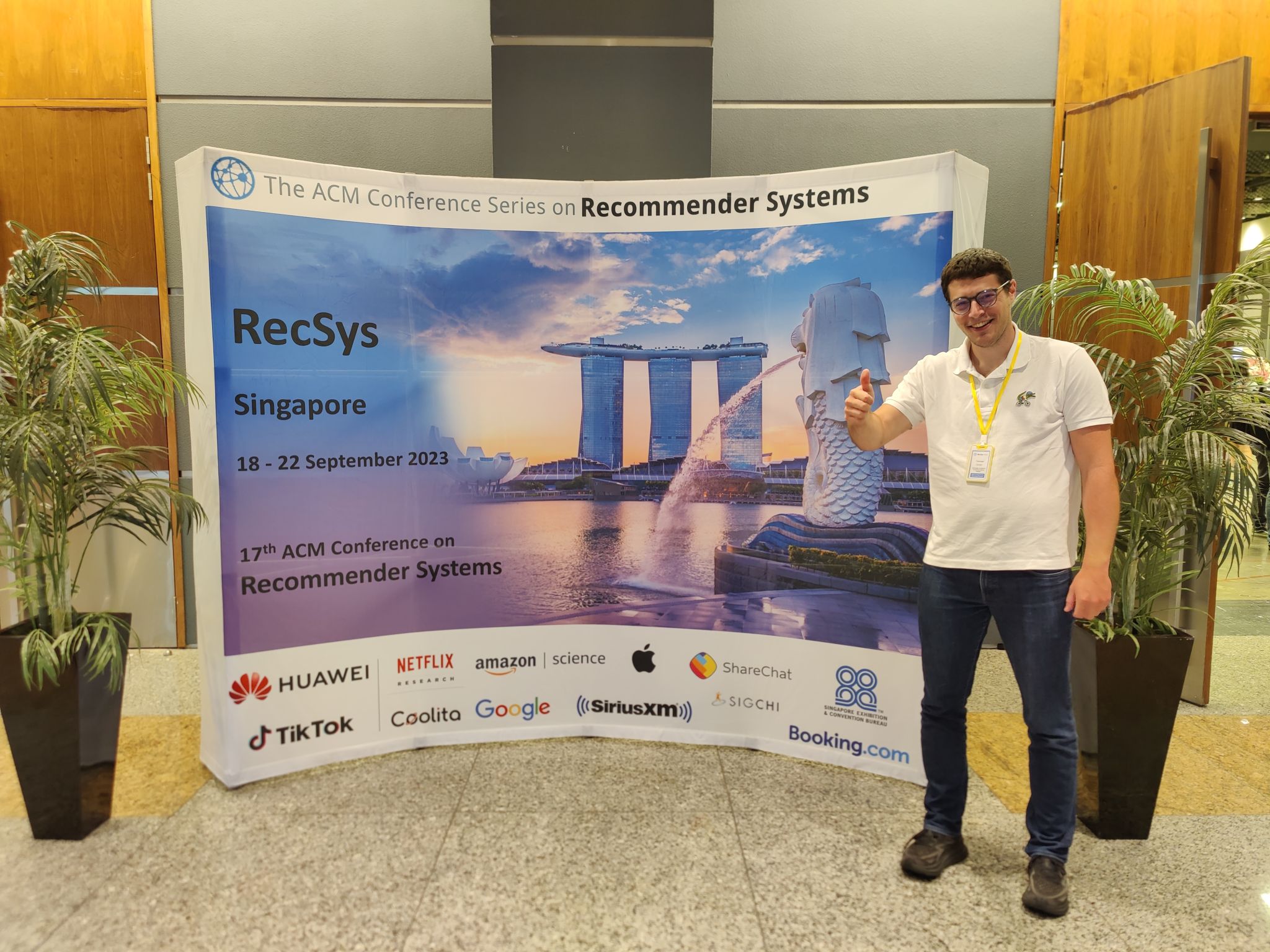 Having fun with colleagues at RecSys 2023, Singapore